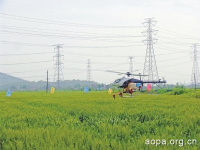 马鞍山农民首次用飞机“种地” 采用GPS导航