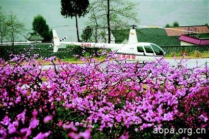 川驼峰通航直升机基地运营 80游客空中看桃花